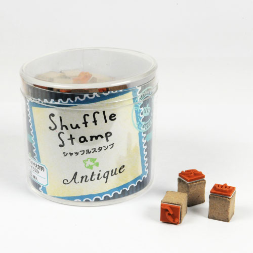Shuffle Stamp - Antique Alphabets (Capital Letters) and Numbers
