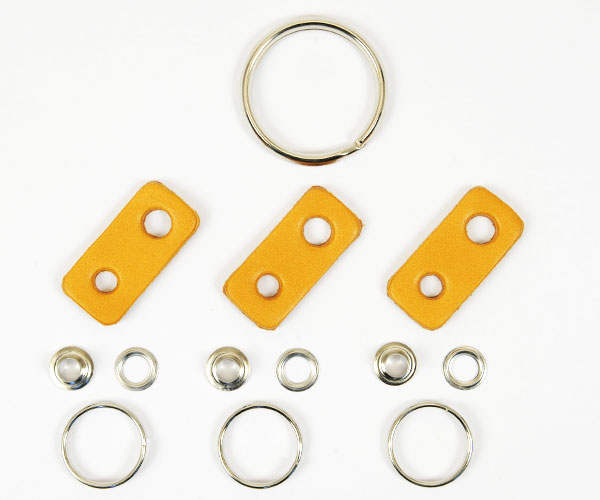 Leather Key Ring Kit - LC Premium Dyed Leather Struck Through