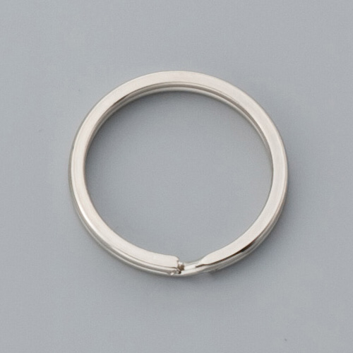 Flat Double Split Key Ring - Nickel