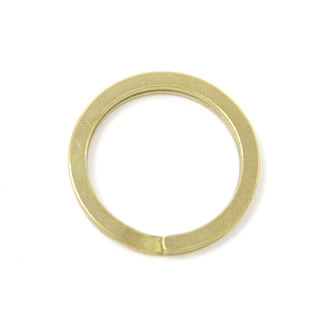 Flat Double Split Key Ring Brass 25 mm