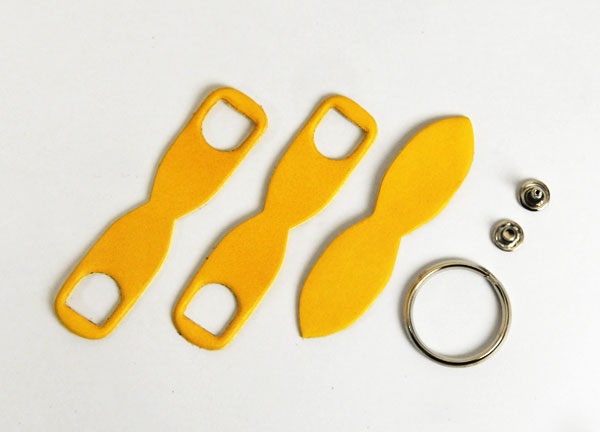 Leather Chain Keychain Kit - Long A1 - LC Premium Dyed Leather Struck Through