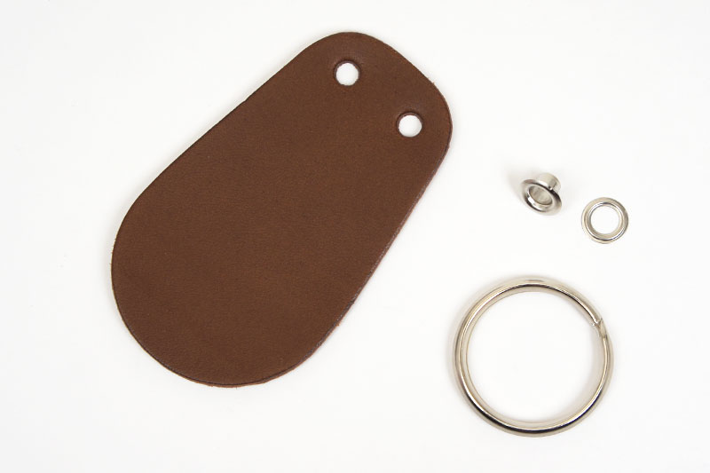 Teardrop Shape keychain Kit - Tochigi Aniline Leather Classic