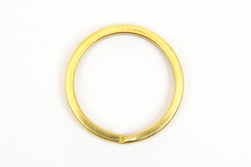 Flat Double Split Key Ring - Solid Brass