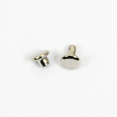 Double Cap Rivets Solid Brass Nickel Plated 5mm