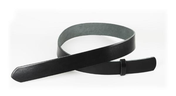 LC Leather Glazed Tochigi Belt Blanks Black L 105 cm x W 2.0 cm