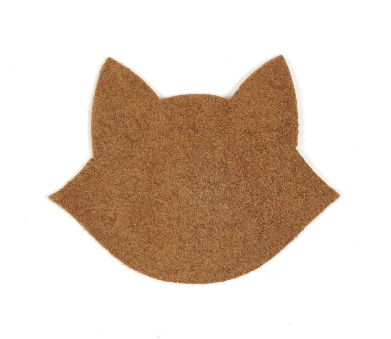 <Suede Leather>Animal Charm (Cat Head Type A)