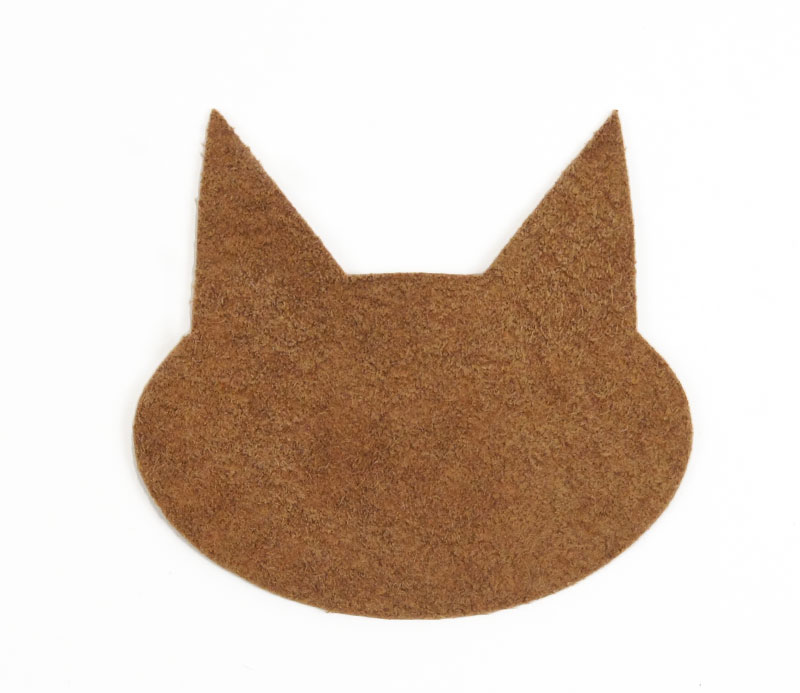 <Suede Leather>Animal Charm (Cat Head Type B)