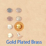 Double Cap Rivets 6mm Gold Plated Brass
