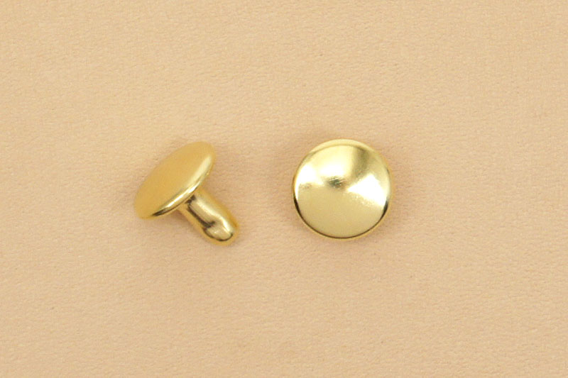Double Cap Rivets Solid Brass 9mm