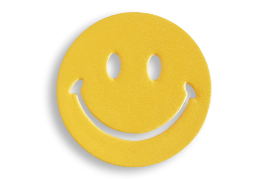 Leather Charm <LC Premium Dyed Leather> Happy Smiley