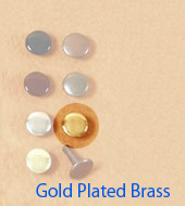 Long Double Cap Rivets 9mm Gold Plated Brass