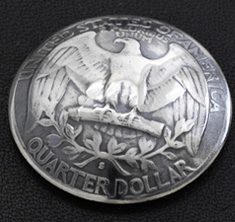 Washington Dollar Coin Eagle Matte Finish <Screw Back>