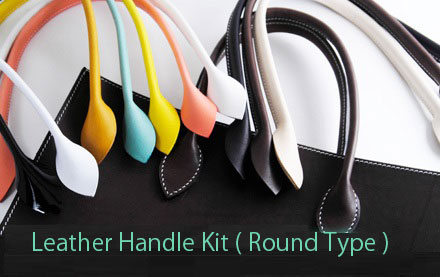 Leather Handle Kit ( Round Type ) LC Premium Dyed Leather 2 pcs