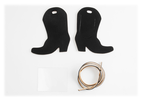 Luggage Tag Kit - Western Boots < Oiled Leather >