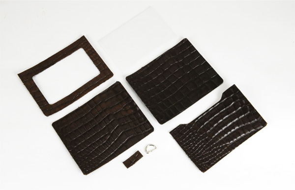 ID Card Case Kit Standard - Croc Embossed Cowhide Leather
