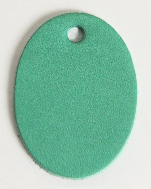 Leather Tag (Oval Shape) - Various Color Leather