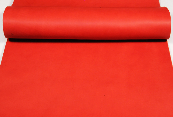 Leather cut in 60cm width, LC Premium Dyed Leather Struck Through <Red>