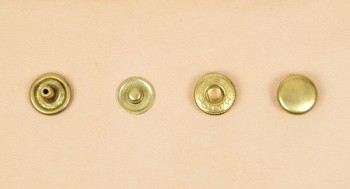 (B10) Double Cap Spring Snap Fastener Solid Brass - Small