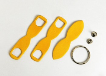 Leather Chain Keychain Kit - Long A1 - LC Premium Dyed Leather Struck Through
