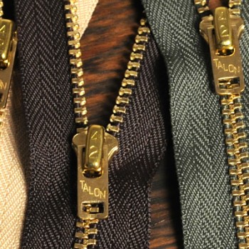 Vintage Talon Zipper 1950s Reproduction Brown Cotton x Brass Zip 18cm Made  in Japan Quality Craft Supplies Wallet Purse Billfold