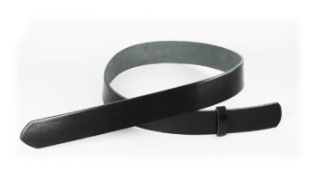 LC Leather Glazed Tochigi Belt Blanks Black H105cm x W2.5cm