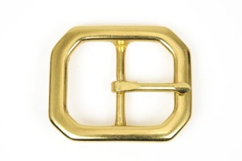 Solid Brass Clipped Corner Buckle 35 mm