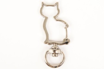 Decorative Keychain Cat - Nickel -
