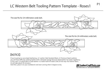 <Free Download> LC Western Belt Tooling Pattern Template - Roses1