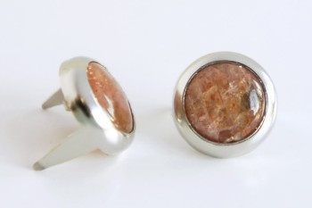 Genuine Gemstone Spots - Nickel Ring (11 mm)