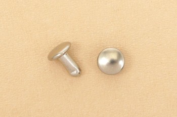 Double Cap Rivets Solid Brass Nickel Plated 6mm