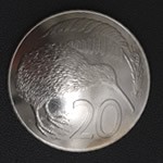 Kiwi New Zealand 20 Cent Nickel
