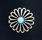 Silver Concho with Turquoise