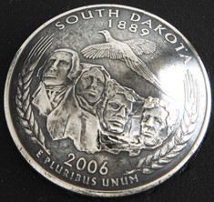 South Dakota State Quarter Matte Finish <Screw Back>