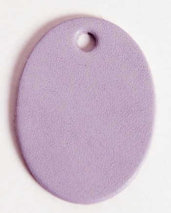 Leather Tag (Oval Shape) - Various Color Leather(1 pc)