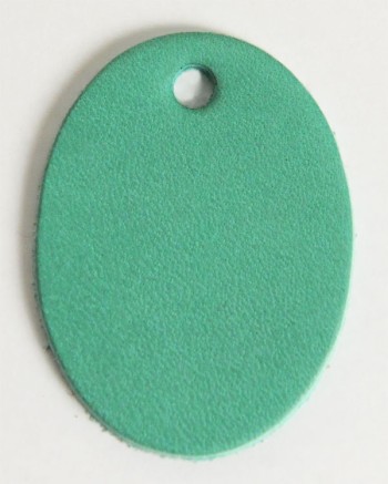 Leather Tag (Oval Shape) - Various Color Leather(5 pcs)