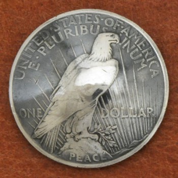 Silver Peace Dollar In Or After 1922 Eagle Matte Finish VG <Screw Back>