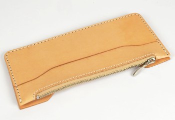 LC M Long Wallet Semi Assembled Inner Parts with Zipper - Hermann Oak Tooling Leather
