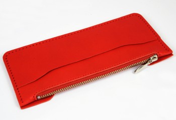 LC M Long Wallet Semi Assembled Inner Parts with Zipper - LC Premium Dyed Leather Struck Through